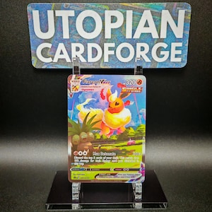 Flareon VMAX Alt Art • Handgemaakte PROXY/ORICA • Evolving Skies Swsh 180 Black Star Promos • Met textuurpatroon en regenboogholografie