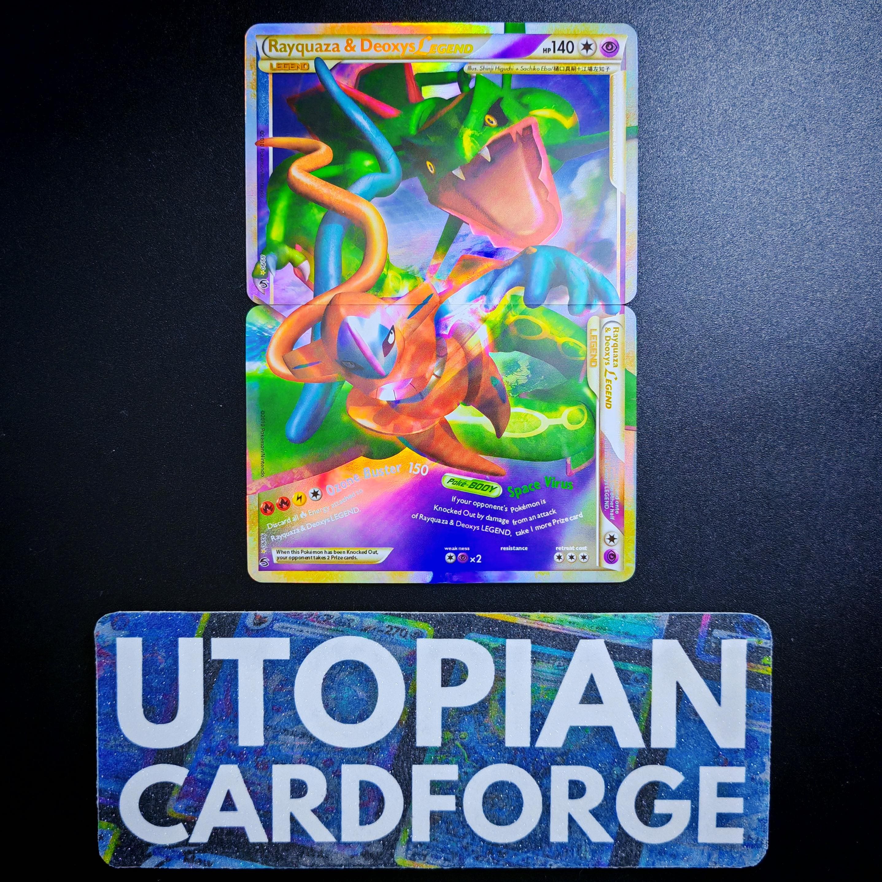 pokemon rayquaza and deoxys legend card & (Top) 89/90 Holo Ultra Rare HGSS Undaunted NM Deoxys LEGEND Rayquaza et Deoxys Legend 074&075/080