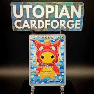 Pretend Magikarp Poncho-Wearing Pikachu • Handmade Proxy/Orica • Inspired by the XY 2016 Promos Pikachu special box•With Starfoil Holography