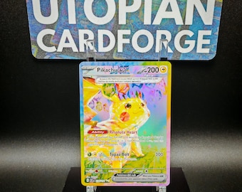 Pikachu ex Special Illustration rare • Handmade PROXY/ORICA • Surging Sparks 238 • With Mirror Rainbow Holography applied in the artwork