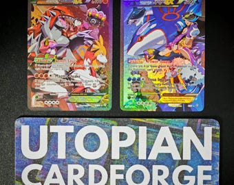 Team Magma's Groudon Ex 2 Cards Bundle • Handmade PROXY/ORICA • Double Crisis 15/6 • Textured front with gorgeous rainbow holography applied