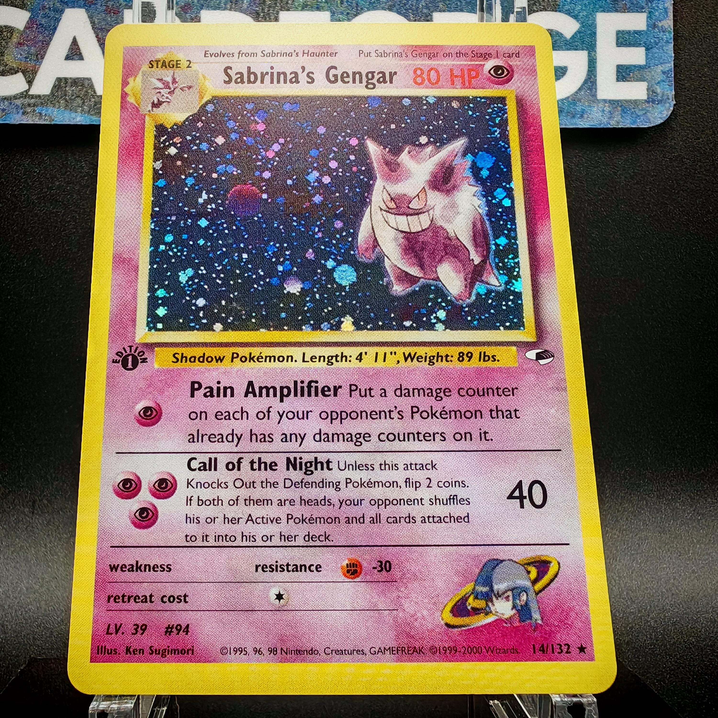 Sabrina's Gengar Holo Rare  Handmade PROXY/ORICA  Gym Heroes 14  Mirror  Rainbow Holography Applied on the Artwork Background - Etsy