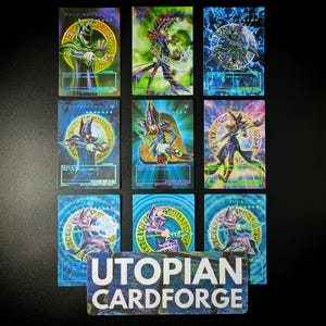 9 Cards Bundle Dark Magician • Handmade PROXY/ORICA • Extended Arts Custom • Non Holo with Rainbow Holography Name and Texts