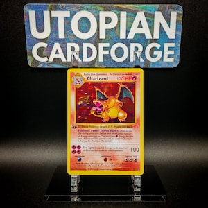 Charizard First Edition Shadowless • Handmade PROXY/ORICA • Base Set 4/102 • Rainbow Holography applied on the Artwork Background