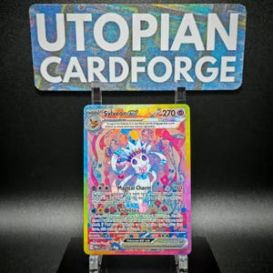 Sylveon ex Teracristal • Handmade PROXY/ORICA • Prismatic Evolutions 156 • Textured front with gorgeous rainbow holography applied