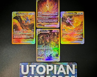 Arceus, Giratina, Dialga & Palkia Vstar 4 Cards Bundle • Handmade PROXY/ORICA • Crown Zenith GG70 • TEXTURED With Rainbow Holography