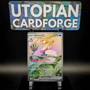 Milotic ex Illustrator Rare • Handmade PROXY/ORICA • Surging Sparks 237 • Rainbow Holography applied on the Artwork background