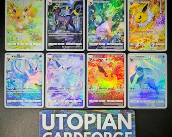 イーブイ進化 ホログラムカード ブラッキーEXプロキシカード｜レインボーホロフォイル、ファンメイド