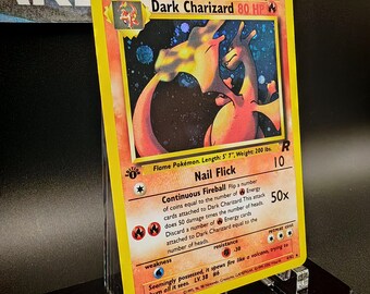 Dark Charizard First Edition Holo Rare  Handmade PROXY/ORICA  Team Rocket  4/82  Rainbow Holography Applied on the Artwork Background - Etsy