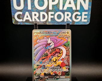 Raging Bolt ex Special Illustrator • Hecho a mano PROXY/ORICA • Prismatic Evolutions 166 • Frente texturizado con hermosa holografía de arcoíris aplicada