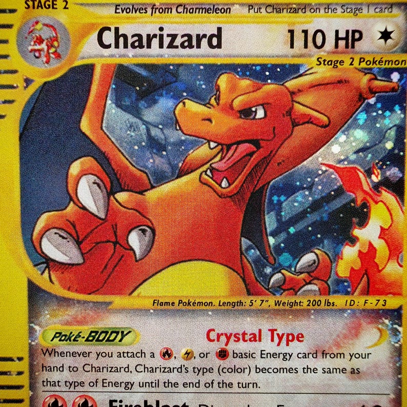 Charizard Crystal Type • Handmade PROXY/ORICA • Skyridge 146 • With ...