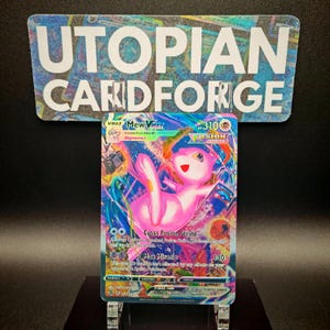 Mew VMAX Secret Rare Aa • Handgemaakte PROXY/ORICA • Fusion Stryke 269 • Gestructureerde voorkant met prachtige regenboogholografie