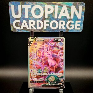 Espeon V Alt Art Special Illustrator Raro • Feito à mão PROXY/ORICA • Céus em evolução 180 • Com padrão de TEXTURA e holografia de arco-íris