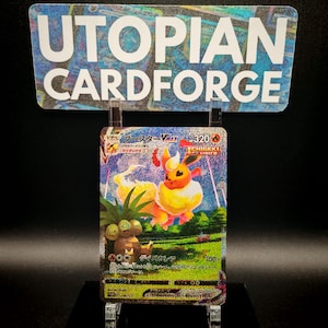 Flareon VMAX • Handmade PROXY/Orica • Evolving Skies/Eevee Heroes Sword & Shield Promos 186 • With Texture Pattern and Rainbow Holography