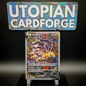Giratina V Alternatieve Kunst • Handgemaakte PROXY/ORICA • Lost Origin 186 • Regenboog Holografie toegepast op de Kunstachtergrond