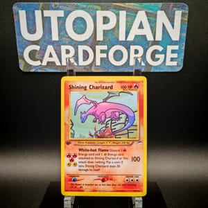 シャイニングリザードンシークレットレア • ハンドメイドプロキシ/オリカ • ネオデスティニー 107 • アートワークにレインボーホログラフィックが施されています