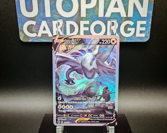 Lugia V Alternative Art Secret Rare • Handmade PROXY/ORICA • Silver Tempest 186 • Rainbow Holography applied on the Artwork background