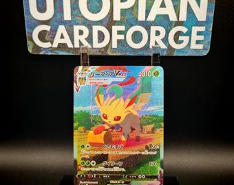Leafeon VMAX Secret Rare • Handmade PROXY/Orica • Evolving Skies/Eevee Heroes 89 • With TEXTURE Pattern and Rainbow Holography