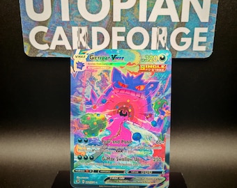 Gengar Vmax Special Illustrator Rare • Handmade PROXY/Orica • Fusion Stryke 271 • TEXTURED front with gorgeous rainbow holography applied