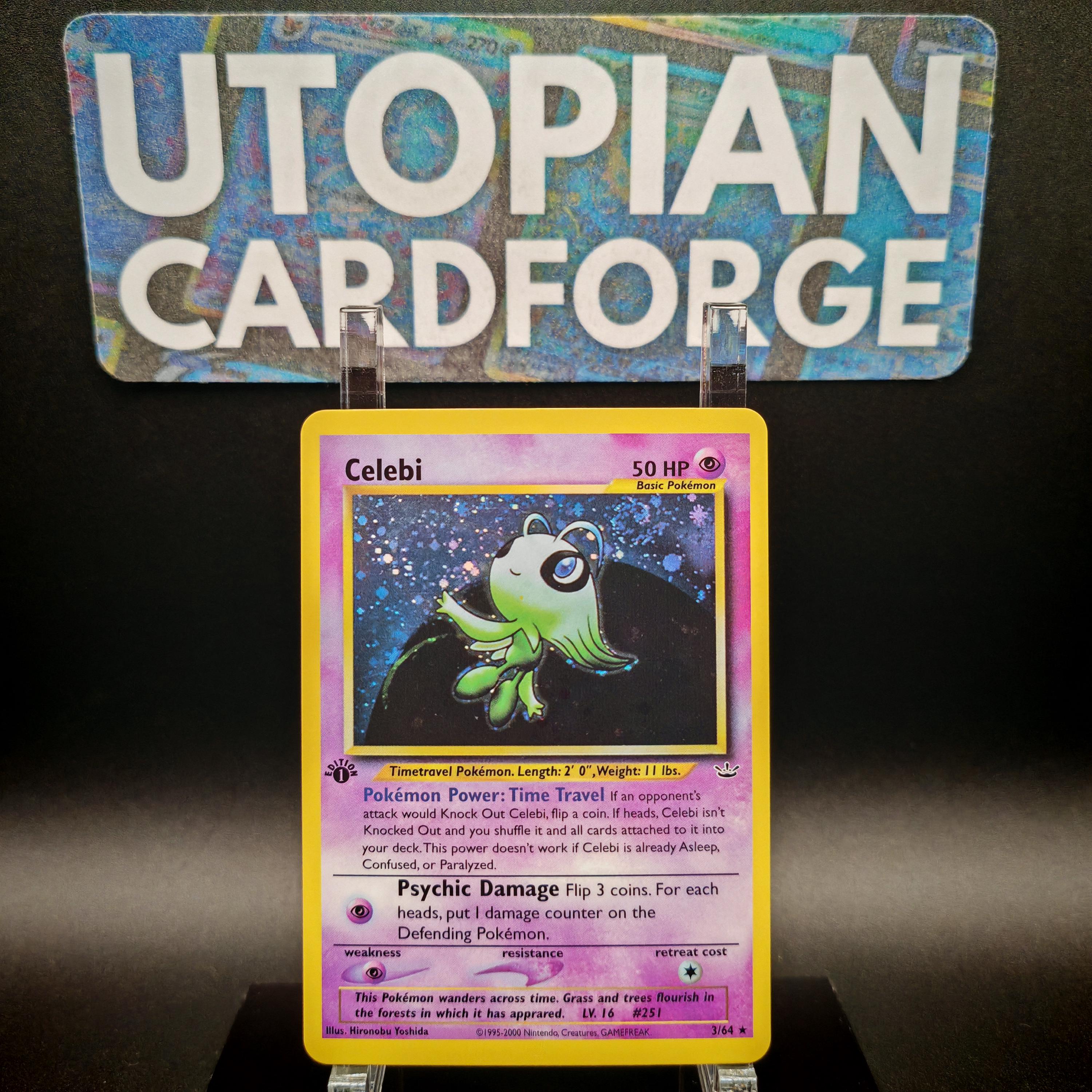 holographic celebi card Tag Rainbow Venusaur Celebi Pokemon Card Holographic Credit Card Holographic  Credit Card Skin – Anime Town Creations main image 0