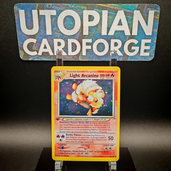 Light Arcanine Holo Rare  Handmade PROXY/ORICA  Neo Destiny 12  Mirror  Rainbow Holography Applied on the Artwork Background - Etsy