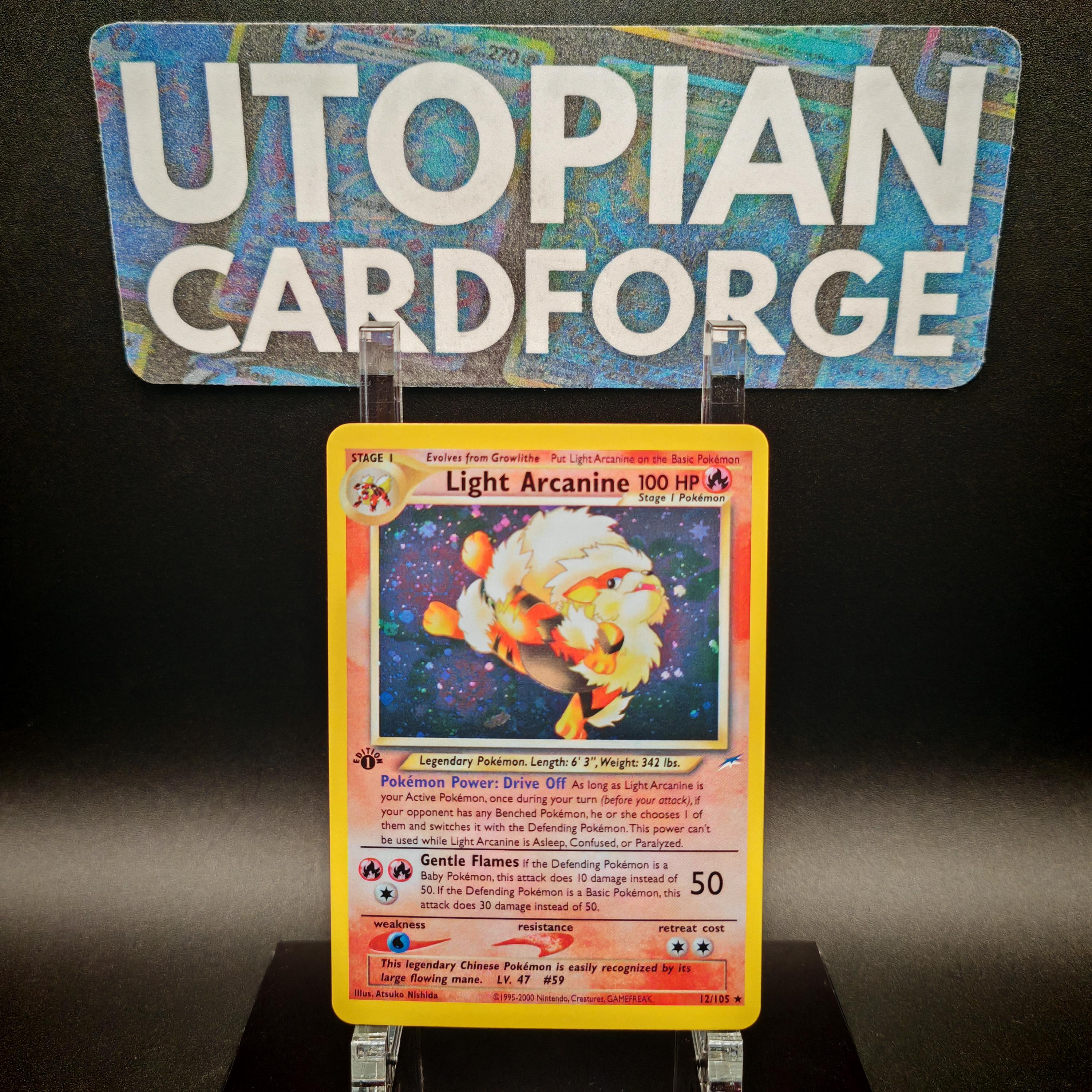 Light Arcanine Holo Rare  Handmade PROXY/ORICA  Neo Destiny 12  Mirror  Rainbow Holography Applied on the Artwork Background - Etsy