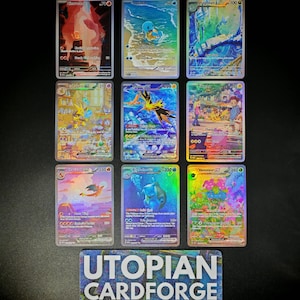 9 Cards Bundle 151 Illustrator Rare • Handmade Proxy/Orica • 151 • Charizard ex, Blastoise ex, Venusaur ex, Pikachu, Zapdos ex, Alakazam ex