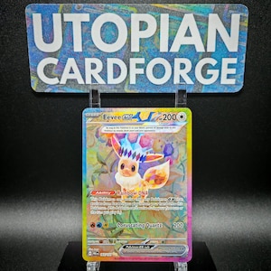 Eevee ex Teracristal • Handgemaakte PROXY/ORICA • Prismatic Evolutions 167 • Gestructureerde voorkant met prachtige regenboogholografie aangebracht