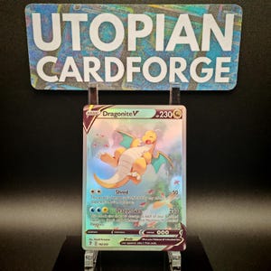 Dragonite V Alternative Art • Handmade PROXY/ORICA • Evolving Skies 192 • Rainbow Holography applied on the Artwork background
