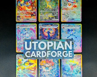 Paquete de 9 cartas Eeveelutions del Festival Terastal y Evoluciones Prismáticas • TEXTURIZADO Hecho a mano Proxy/Orica • Umbreon, Espeon, Leafeon, Glaceon ex