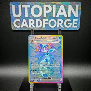 Glaceon ex Teracristal • Handmade PROXY/ORICA • Prismatic Evolutions 150 • Textured front with gorgeous rainbow holography applied