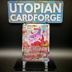 Espeon VMAX Alt Art • Handgemaakte PROXY/ORICA • Fusion Strike 270 • Met textuurpatroon en regenboogholografie op de voorkant