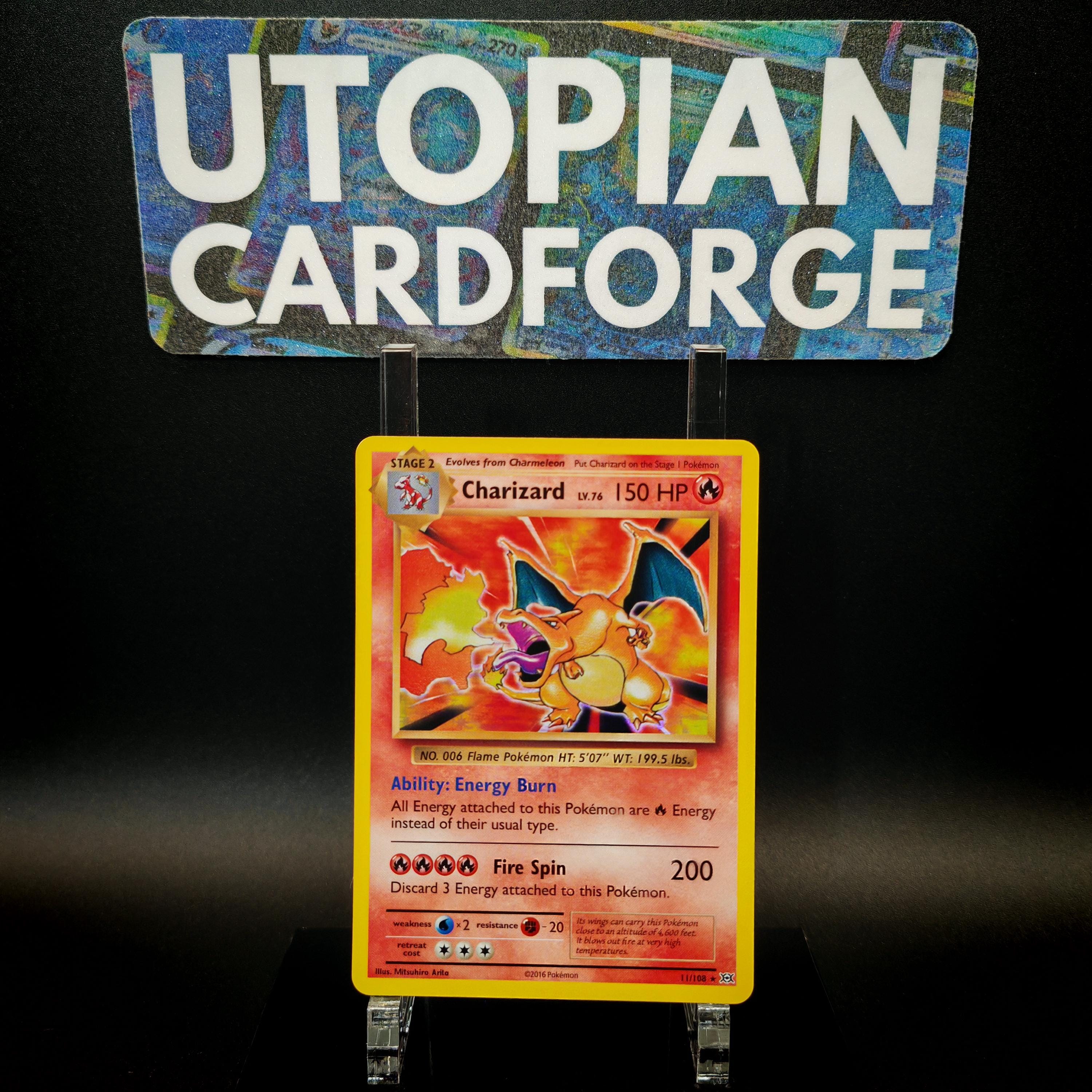 Charizard EVOLUTIONS Holo Rare  Handmade PROXY/ORICA  Evolutions 11   With Rainbow Holography Applied in the Artwork Background - Etsy Australia