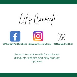 May include: Graphic with the text "Let's Connect!" and social media icons for Facebook, Instagram, and Twitter. The text below the icons reads "Follow on social media for exclusive discounts, freebies and new product updates!"