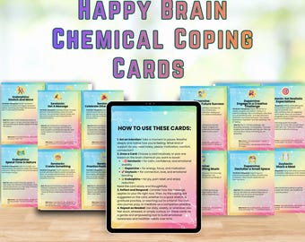 Happy Brain Chemical Coping Cards Christian Mental Health Printable Dopamine Serotonin Oxytocin Endorphins Coping Skills PDF