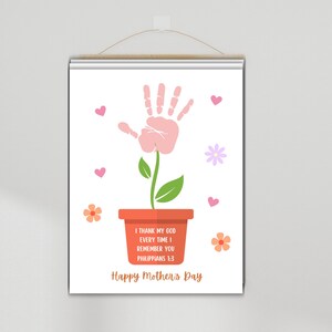 Mother’s Day Handprint Craft Printable Kids Gift DIY Keepsake for Mom Grandma Christian Mother’s Day Activity Mom&#39;s Day Craft For Children