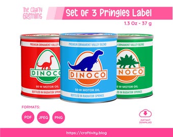 Plantilla de etiqueta para lata de Pringles de Cars / Envoltorio imprimible para caja de snacks Rusteze / Descarga digital editable de 37 g (1.3 oz) para recuerdos de fiesta