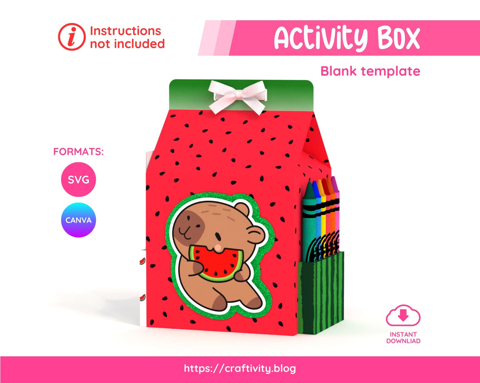 Editable Kids Activity Box Template SVG & Canva | Printable Birthday ...