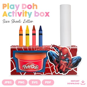 Boîte d'activités Play-Doh | SVG, PNG, JPG et Pdf | Téléchargement instantané | Imprimable | Homme araignée