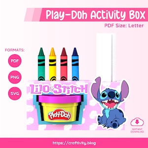 Play-Doh aktivitetslåda | SVG, PNG, JPG och PDF | Direkt nedladdning | Utskrivbar | Sy