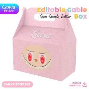Lunchbox-Style Candy Box | Gable Box | Editable in Canva | Labubu | LS-01, LS-02, LS-03