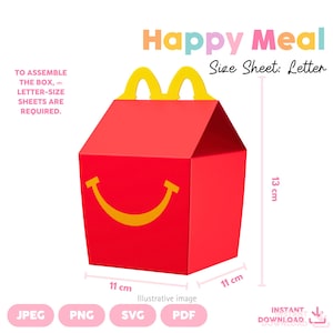 Happy Meal Box | SVG, JPEG, PNG, Pdf Dateien | Vorlage