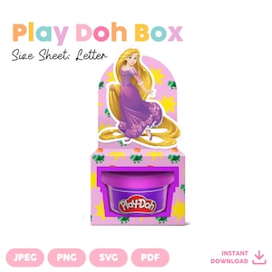 Play-Doh Box | SVG, PNG, JPG i Pdf | Natychmiastowe pobranie | Do druku | Zaplątane