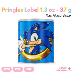 Pringles 1.3 oz / 37g Can Label | Printable PDF, PNG & JPEG Files | Sonic