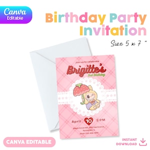 Birthday Invitation Canva | Editable Template | 5x7&quot; | Instant Download | Labubu - Labubus | Labubu Invitation
