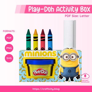 Caja de actividades Play-Doh / SVG, PNG, JPG y PDF / Descarga instantánea / Imprimible / Minions