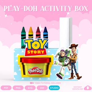 Mall för Toy Story Play-Doh aktivitetslåda | SVG, DXF, PNG | Silhouette Studio | Utskrivbar direktnedladdning