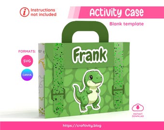 Editable Kids Activity Case Template SVG & Canva | Printable Birthday Party Favor Box | Activity Book Crayon Box Craft File