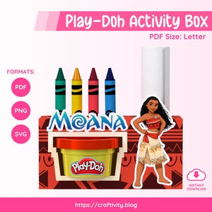 Play-Doh Activity Box | SVG, PNG, JPG & Pdf | Instant Download | Printable | Moana | moa-01