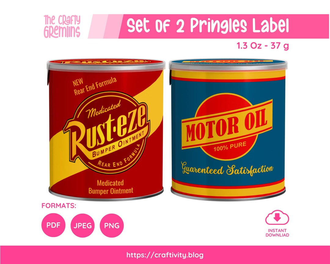 Cars Pringles Can Label Template | Rusteze Printable Snack Box Wrapper ...